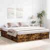 vidaXL Cadre de lit sans matelas ch&ecirc;ne fum&eacute; 180x200 cm
