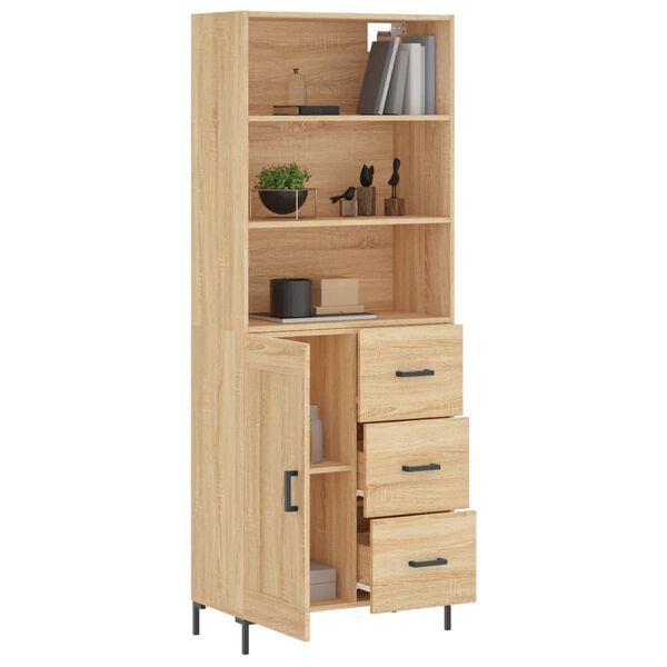 vidaXL Buffet haut Ch&ecirc;ne sonoma 69,5x34x180 cm Bois d'ing&eacute;nierie