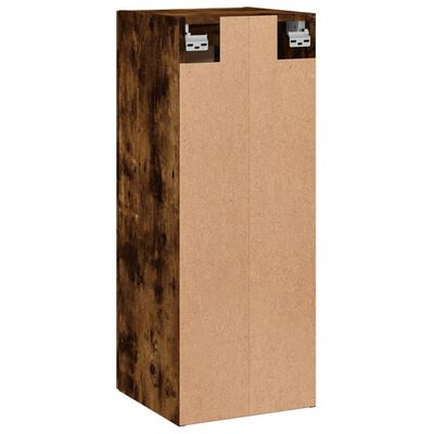 vidaXL Armoire murale chêne fumé 34,5x34x90 cm bois d'ingénierie