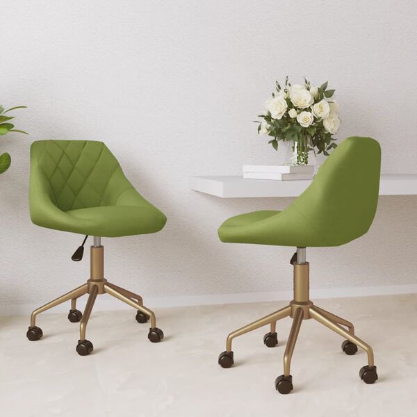 vidaXL Chaises pivotantes &agrave; manger lot de 2 vert clair velours