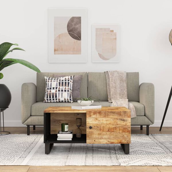 vidaXL Table basse 80x50x40 cm Bois de manguier solide et d'ing&eacute;nierie