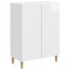 vidaXL Buffet Blanc brillant 66 x 34,5 x 90 cm Bois d'ing&eacute;nierie