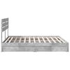 vidaXL Lit de Rangement Gris b&eacute;ton 200 x 200 cm Bois d'ing&eacute;nierie