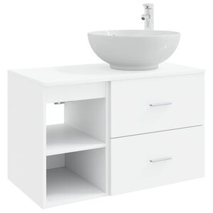 vidaXL Ensemble de mobilier de salle de bain 2 pcs Blanc