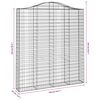 vidaXL Paniers &agrave; gabions arqu&eacute;s 5 pcs 200x30x220/240 cm fer galvanis&eacute;