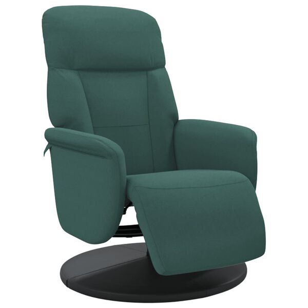 vidaXL Fauteuil inclinable avec repose-pied vert foncé velours
