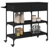 vidaXL Chariot de cuisine noir 105x42x95 cm bois d'ing&eacute;nierie