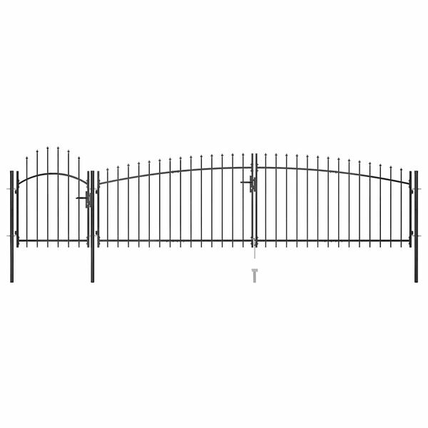 vidaXL Portail de jardin Woerden avec pointe en forme de lance 5 x 1 m noir