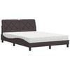 vidaXL Lit avec matelas marron fonc&eacute; 140x190 cm tissu
