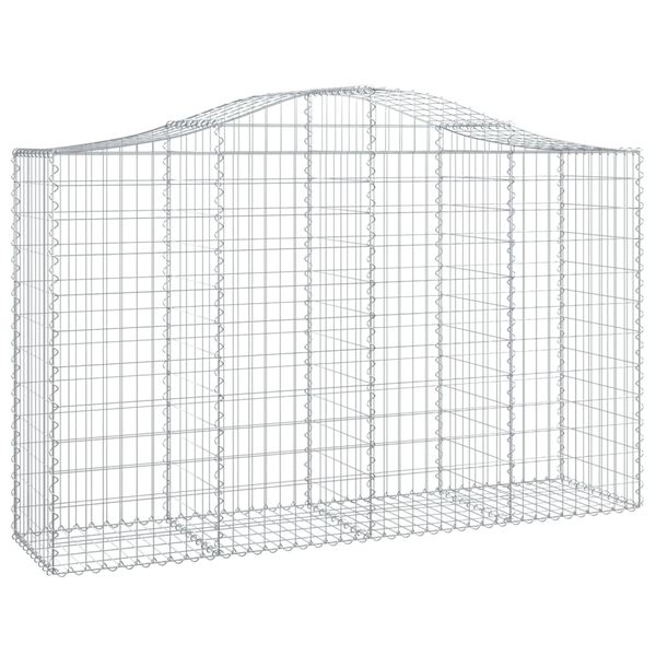 vidaXL Paniers &agrave; gabions arqu&eacute;s 2 pcs 200x50x120/140 cm Fer galvanis&eacute;