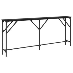 vidaXL Table console Ch&ecirc;ne noir 180 x 23 x 75 cm