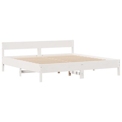 vidaXL Lit bibliothèque sans matelas blanc 180x200 cm bois pin massif