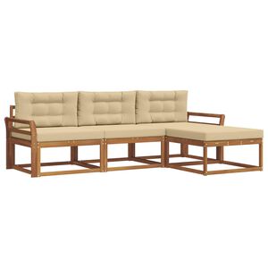 vidaXL Ensemble de canap&eacute;s d'ext&eacute;rieur 4 pc Naturel et Beige