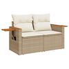 vidaXL Salon de jardin avec coussins 8 pcs beige résine tressée