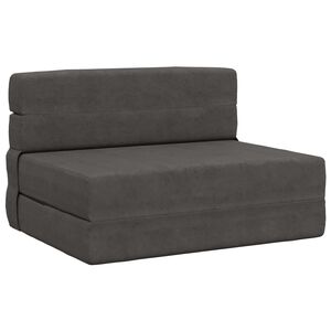 vidaXL Canap&eacute;-lit pliable Gris fonc&eacute; 70 x 80 x 60 cm Tissu