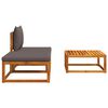 vidaXL Ensemble de canap&eacute;s de jardin 3 pi&egrave;ces avec coussins, bois d'acacia et corde,
