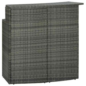 vidaXL Table de bar de jardin Gris 120x55x110 cm R&eacute;sine tress&eacute;e