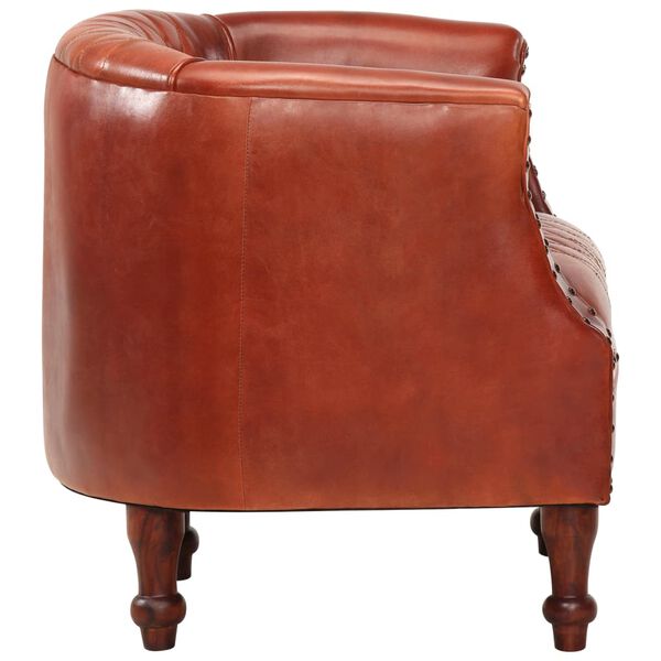 vidaXL Chaise cabriolet Marron 62x58x65 cm Cuir v&eacute;ritable