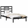 vidaXL Cadre de lit sans matelas noir 100x200 cm bois massif
