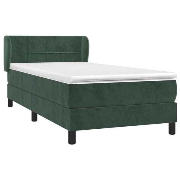 vidaXL Sommier à lattes de lit avec matelas Vert foncé 90x190 cm