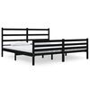 vidaXL Cadre de lit sans matelas noir bois massif