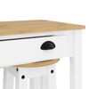 vidaXL Ensemble de bar 3 pcs blanc bois de pin massif