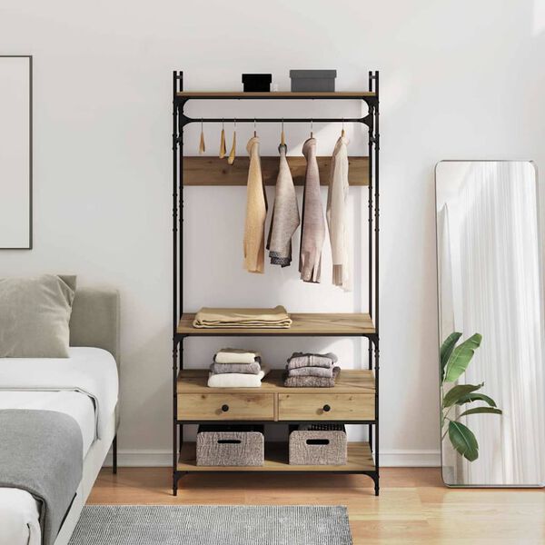 vidaXL Armoire ch&ecirc;ne artisanal 89 x 39 x 184.5 cm Bois d'ing&eacute;nierie