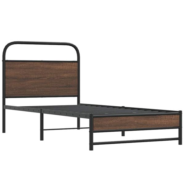 vidaXL Cadre de lit sans matelas 90x200cm ch&ecirc;ne marron bois ing&eacute;nierie