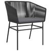 vidaXL Ensemble de salle &agrave; manger pour jardin avec coussin 7 pcs Noir