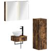 vidaXL Ensemble d'armoire de salle de bain 4 pc Ch&ecirc;ne fum&eacute;