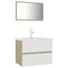 vidaXL Meubles de salle de bain blanc ch&ecirc;ne sonoma bois d'ing&eacute;nierie