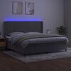 vidaXL Sommier &agrave; lattes de lit matelas et LED Gris clair 200x200 cm