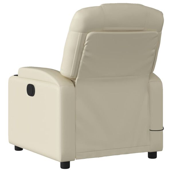 vidaXL Fauteuil de massage inclinable crème similicuir