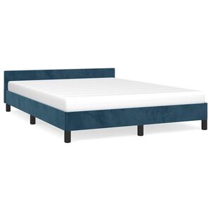 vidaXL Cadre de lit sans matelas bleu fonc&eacute; 140x200 cm velours