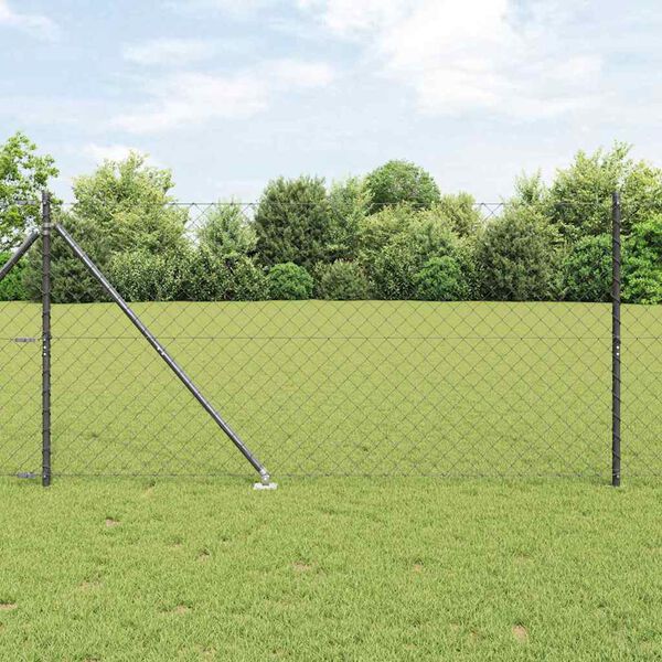 vidaXL Poteau de cl&ocirc;ture. Gris 10 x 1,4 m (maille 60 x 60 mm)