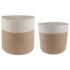 vidaXL Ensemble de Pots &agrave; Plantes 2 pcs Naturel et Blanc &Oslash; 28 x 28 cm