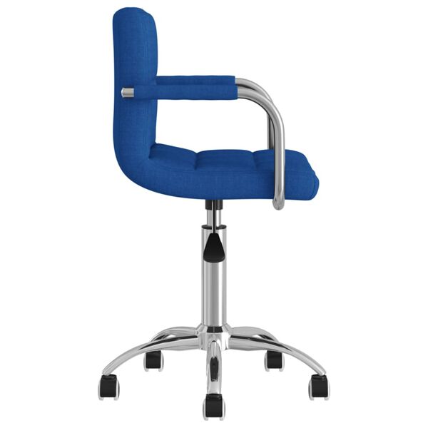 vidaXL Chaise pivotante de salle &agrave; manger Bleu Tissu