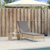 vidaXL Chaise longue avec roues et coussin beige r&eacute;sine tress&eacute;e