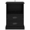 vidaXL Cabinet de chevet avec tiroir 2 pcs Ch&ecirc;ne noir 36 x 43 x 60 cm