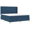 vidaXL Lit &agrave; ressorts avec bandes LED Bleu 180 x 200 cm tissu