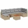 vidaXL Ensemble de canap&eacute; de jardin 8 pc Beige polyrotin