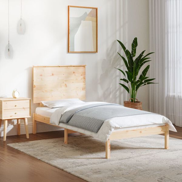 vidaXL Cadre de lit sans matelas 75x190 cm bois massif