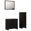 vidaXL Ensemble de meubles de salle de bain 3 pcs Noir Agglom&eacute;r&eacute;