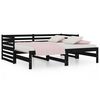 vidaXL Lit coulissant sans matelas noir 2x(90x190) cm