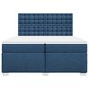 vidaXL Sommier &agrave; lattes de lit avec matelas Bleu 200x200 cm Tissu