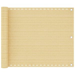 vidaXL &Eacute;cran de balcon Beige 75x400 cm PEHD