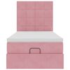 vidaXL Cadre de lit ottoman avec matelas rose 100x200 cm velours