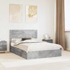 vidaXL Lit de Rangement Gris b&eacute;ton 140 x 190 cm Bois d'ing&eacute;nierie