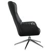 vidaXL Chaise de relaxation avec tabouret Noir brillant Similicuir