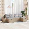 vidaXL Ensemble de canap&eacute; de jardin avec coussin 6 pcs Beige polyrotin